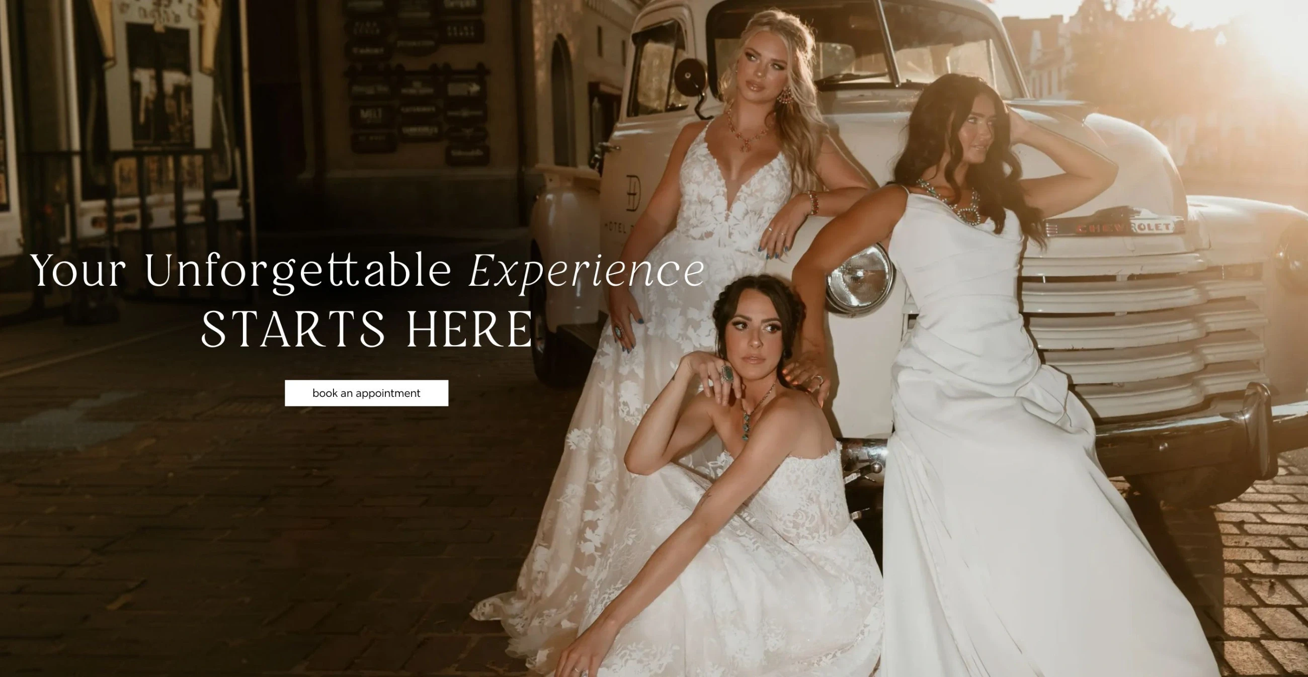 Models wearing Bridal dresses, desktop banner