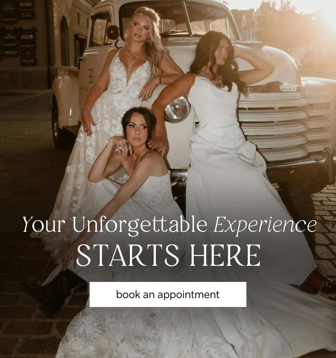Models wearing Bridal dresses, mobile banner